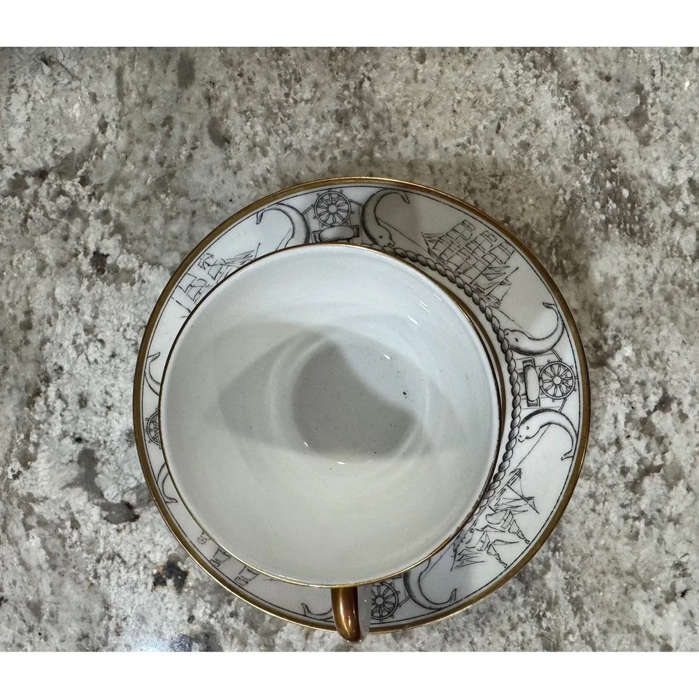 Foley English Bone China Nautical Sailing Ship Teacup Saucer John Everett V624